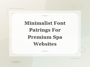 Minimalist Font Pairings for Premium Luxury Spa Websites